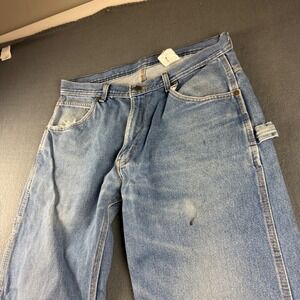 Key Jeans Men's 33x34 Blue Vintage Carpenter Workwear Painter Faded Heavyweight